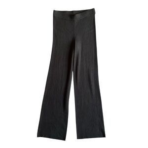 House of Harlow 1960 Black Ribbed Wide Straight-Leg Pants – Size Small